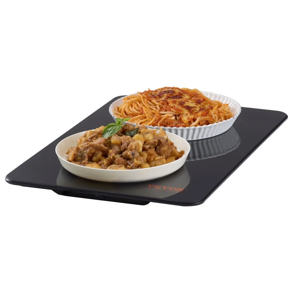 VEVOR Electric Warming Tray, 16.5" x 11" Portable Tempered Glass Heating Tray with Temperature Range (65-90℃), Perfect for Dinner, Catering, House, Parties, Events, Entertaining and Holiday, Black