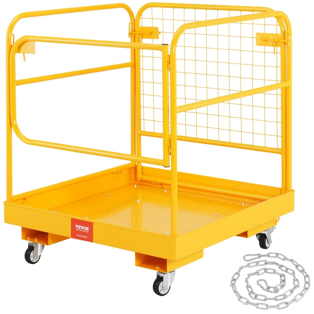 Summer Sale
VEVOR Forklift Safety Cage, 1200 lbs Load Capacity, 36 x 36 inches Folding Forklift Work Platform with Lockable Swivel Wheels, Drain Hole & Device Chain, Holds 1 to 2 Adults, Perfect for Aerial Work