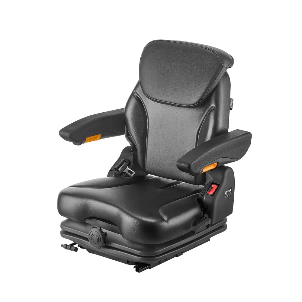 Summer Sale
VEVOR Universal Forklift Seat, Tractor Suspension Seat with Adjustable Back, Armrest, Headrest & Safety Belt, Secure Fold Down Tractor Seat with Micro Switch, Lawnmower Seat for Skid Loader Bulldozer