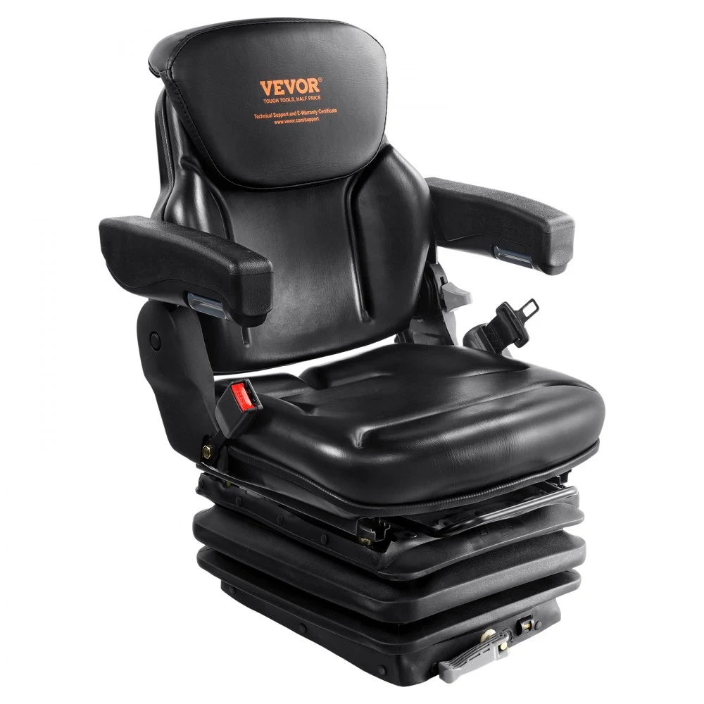 Summer Sale
VEVOR Universal Tractor seat Suspension, Fold Down Forklift Seat with Adjustable Angle Back, Micro Switch, Seatbelt and Armrests, 3-level Shock Absorption Tractor Seat for Tractor Loader Excavator