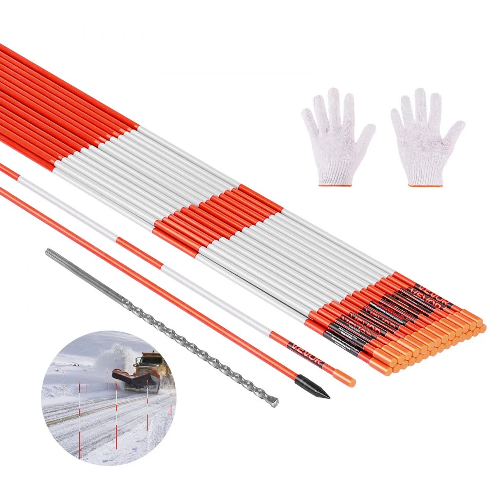 Summer Sale

        
               VEVOR Driveway Markers, 500Pcs 48 in Long 1/4 in Dia, Hi-Visibility Driveway Reflectors with 12 in Steel Drill Bits, Reflective Snow Sticks Fiberglass Pole for Parking Lots, Walkways, Snow Plowing