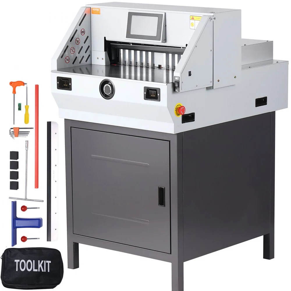 Summer Sale
VEVOR Electric Paper Cutter, Heavy Duty Paper Trimmer 19" /482.6mm Cutting Width, 3.14"/80mm Cutting Thickness, Electric Paper Cutting Machine with 7" Touchscreen Numerical Control Function