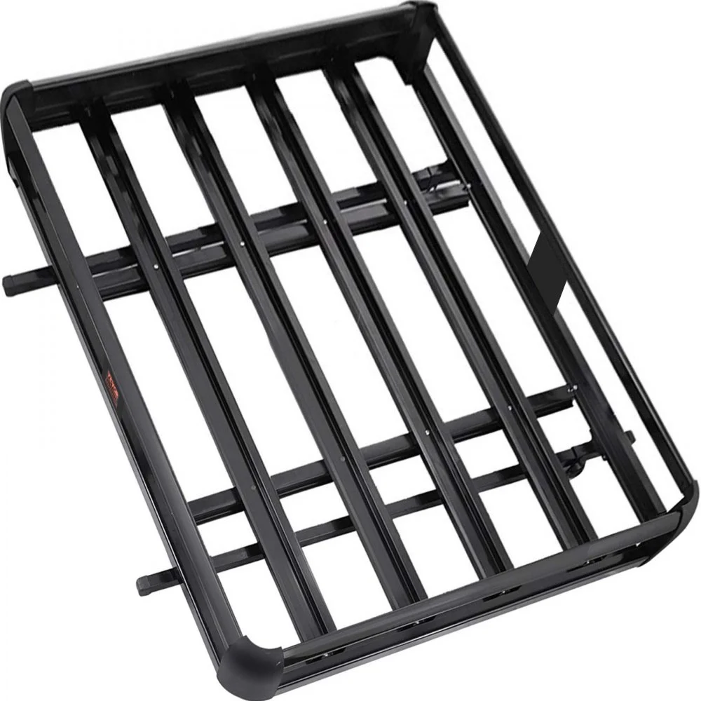 VEVOR Universal 50.4 x 36.4 Inch Roof Basket, Basket Roof Rack, Aluminum Roof Mounted Cargo Rack with Bars XL-B for Car Top Luggage Traveling SUV Holder