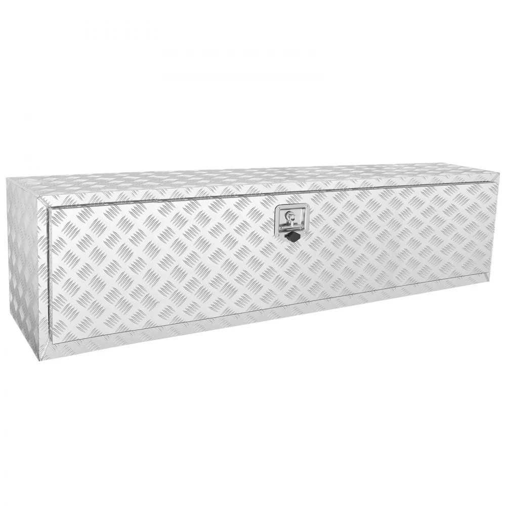 Summer Sale
VEVOR Underbody Truck Box, 60"×17"×18" Pickup Storage Box, Heavy Duty Aluminum Diamond Plate Tool Box with Lock and Keys, Waterproof Trailer Storage Box with T-Handle Latch for Truck, Van, Trailer