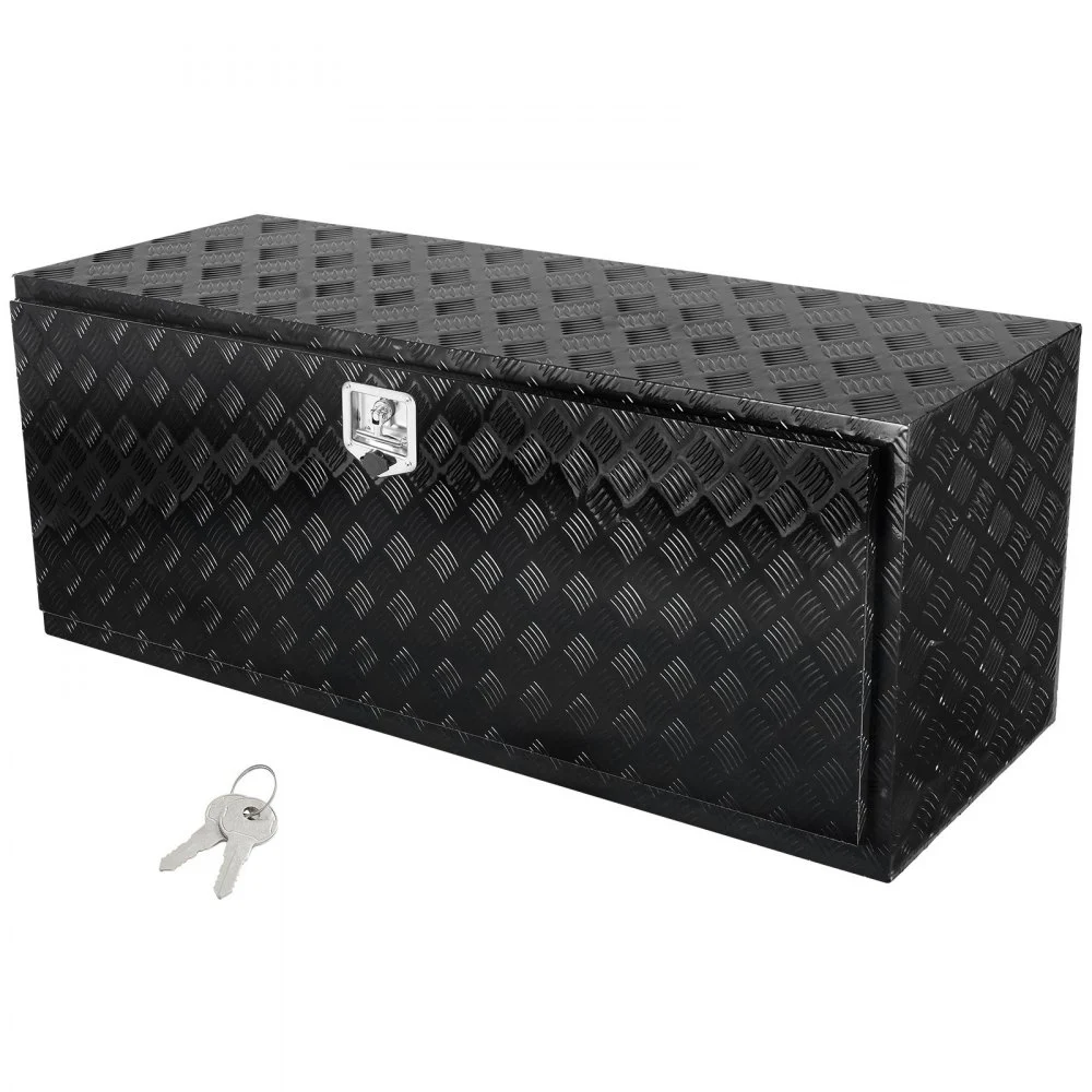 Summer Sale
VEVOR Underbody Truck Box, 60" x 24" x 24" Pickup Storage Box, Heavy Duty Aluminum Diamond Plate Tool Box with Lock and Keys, Waterproof Trailer Storage Box with T-Handle Latch for Truck, Van, Trailer