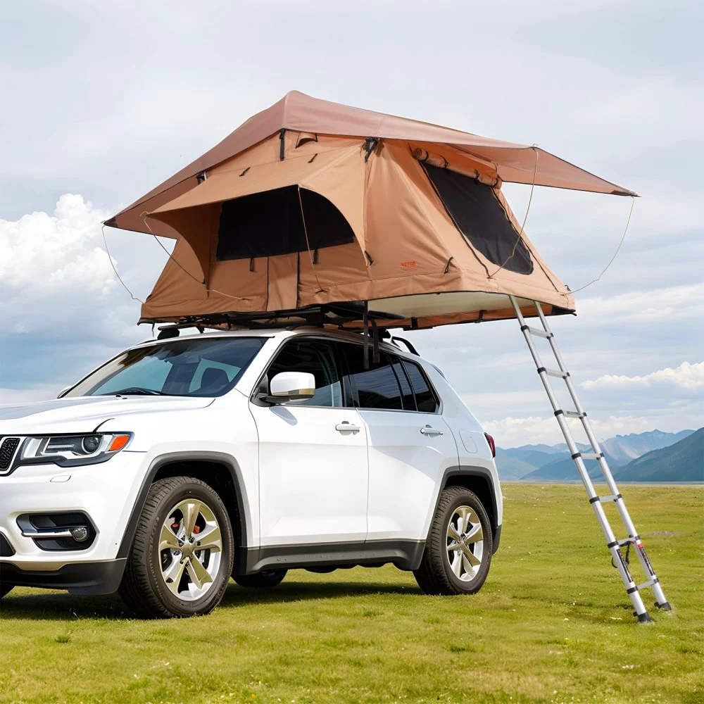 Summer Sale
VEVOR Rooftop Tent Hard Shell, Naturnest Rooftop Tent Hardshell for 2-3 Person, Folding Hard Shell Roof Top Tent with Telescopic Ladder Mattress PVC Cover Bag, Waterproof for Jeep SUV Van Pickup Truck