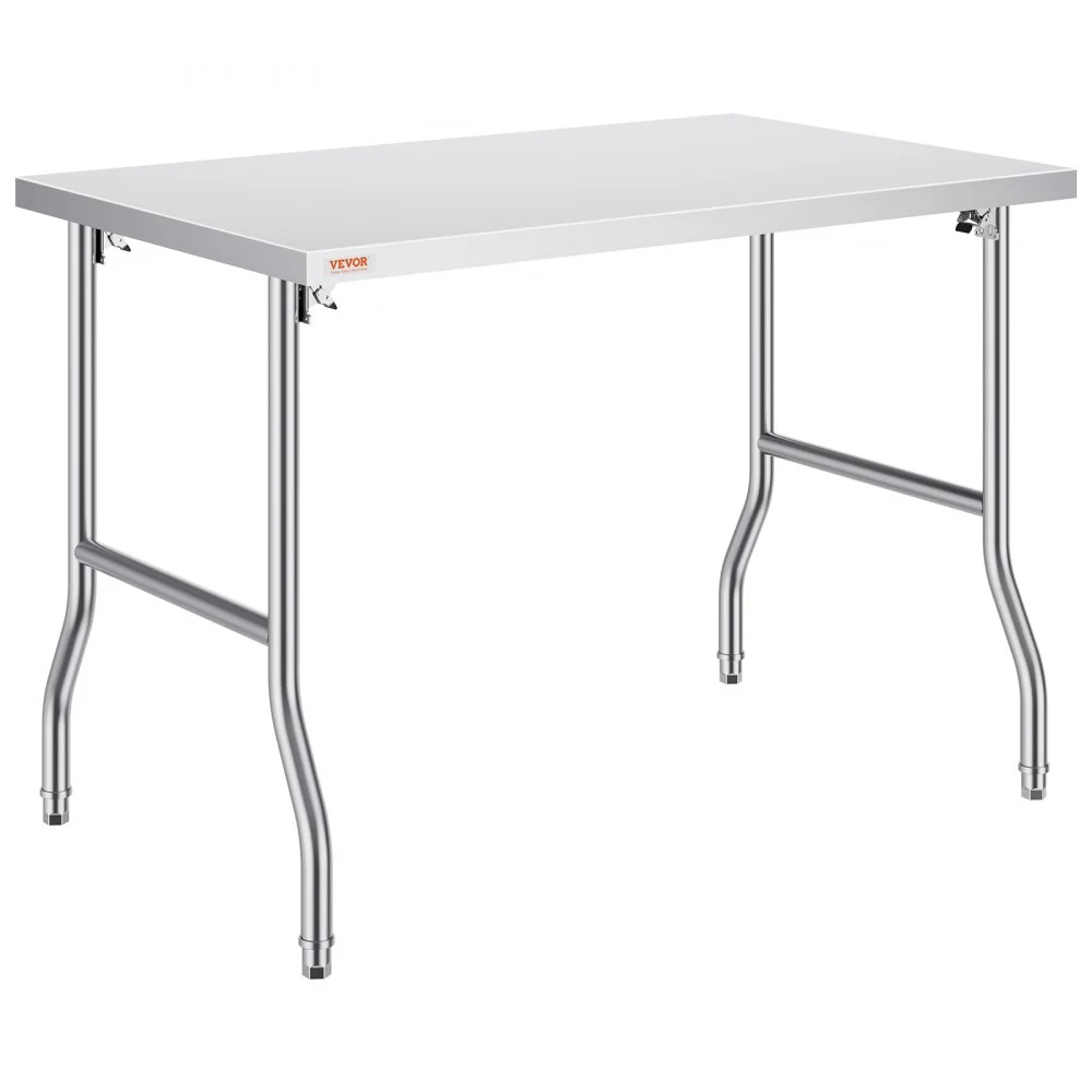 Summer Sale
VEVOR Folding Commercial Prep Table, 48 x 30 Inch Commercial Worktable Workstation, Heavy-duty Stainless Steel Folding Table with 300 lbs Load, Kitchen Work Table, for Home Kitchen Restaurant Garage