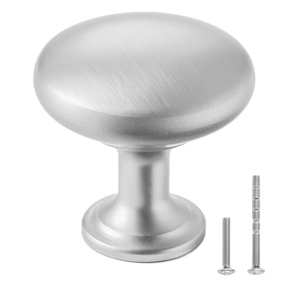 VEVOR Cabinet Knobs, 25 Pack, 1.1 Inch Zinc Alloy Drawer Pulls & Door Handles, Mushroom Kitchen Dresser Solid Knobs, Cupboard Hardware with Screws for Bathroom Closet Cabinets Drawers, Nickel Color