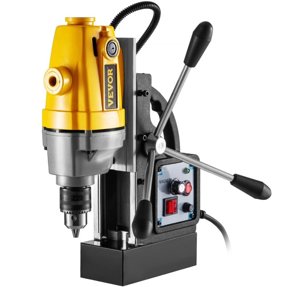 VEVOR Magnetic Drill, 750W Magnetic Base Drill, 0.5" Max Boring Diameter Mag Drills, 1910lbf Mag Drill Base, 3.9" Max Boring Depth Mag Drill Press, 110V Magnet Drill Press, 550RPM Portable Drill Pre