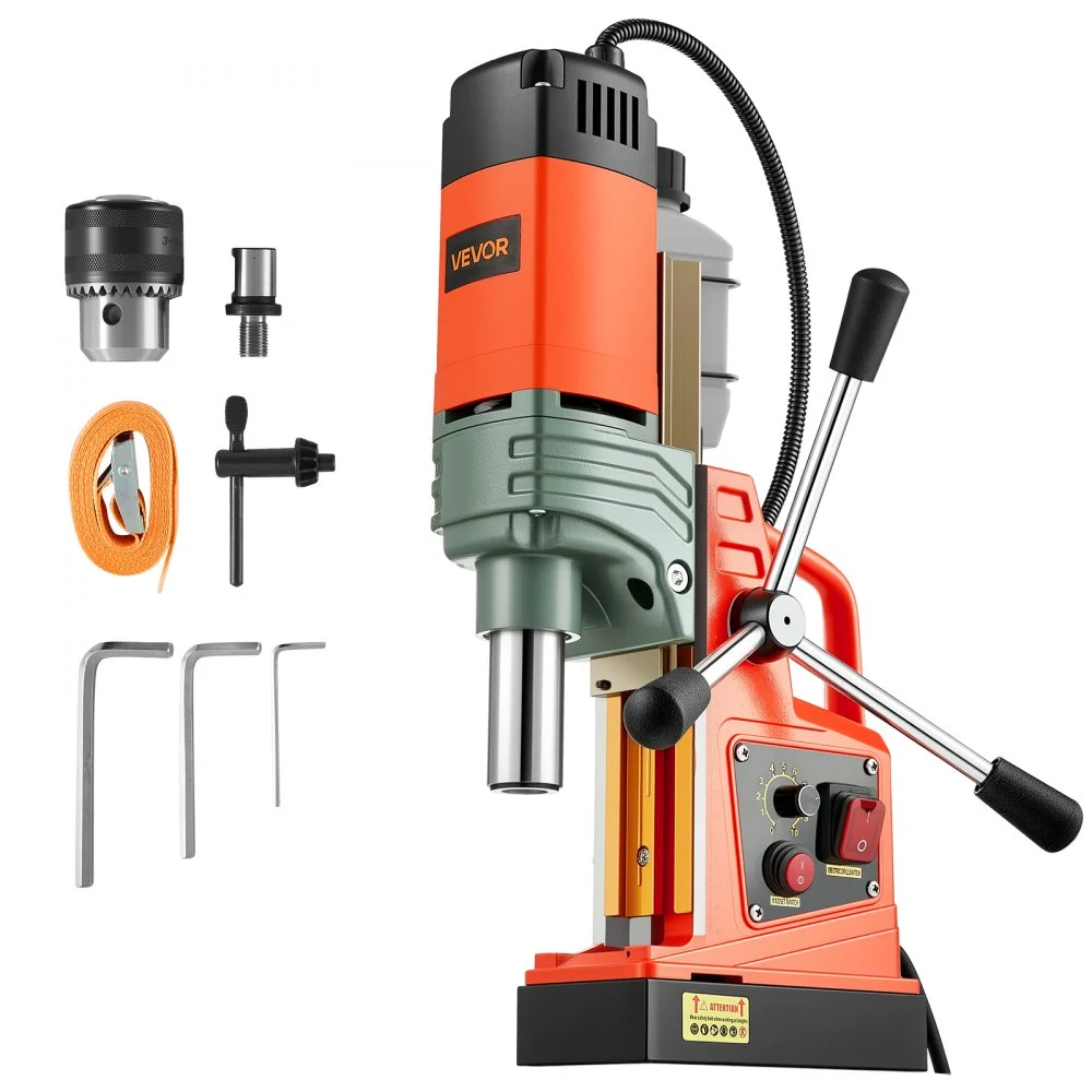 Summer Sale

        
               VEVOR Magnetic Drill Press, 1400 W, 2 in Boring Diameter, 2810 lbf Power Portable Mag Drill Press, 0–800 RPM Adjustable Speed, with Weldon Shank, for Metal Surface, Industrial and Home Improvement