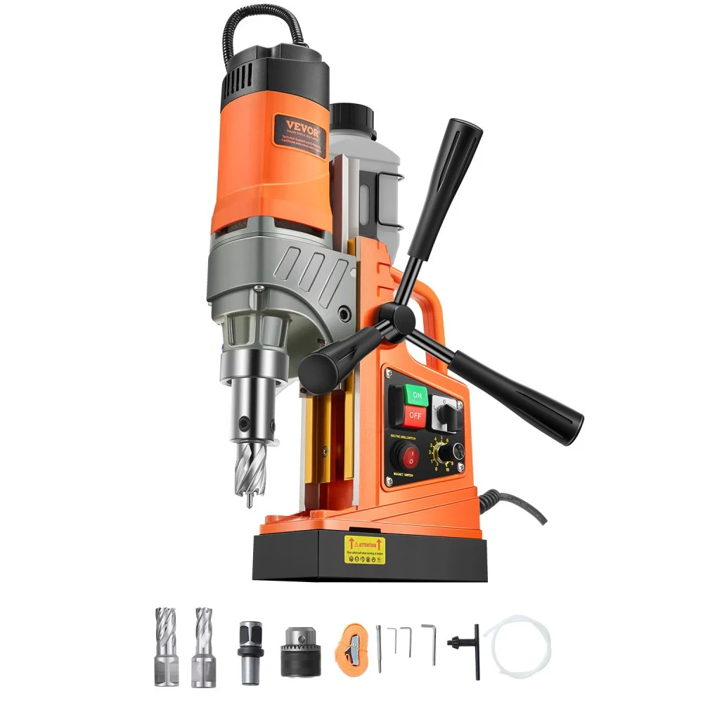 Summer Sale
VEVOR Magnetic Drill, 1450W Motor 1.6 in Boring Diameter, 2810 lbf Portable Electric Mag Drill Press, with 2 Coring Bits, Variable Speed, Drilling Machine for Metal Surface, Home Improvement Industry