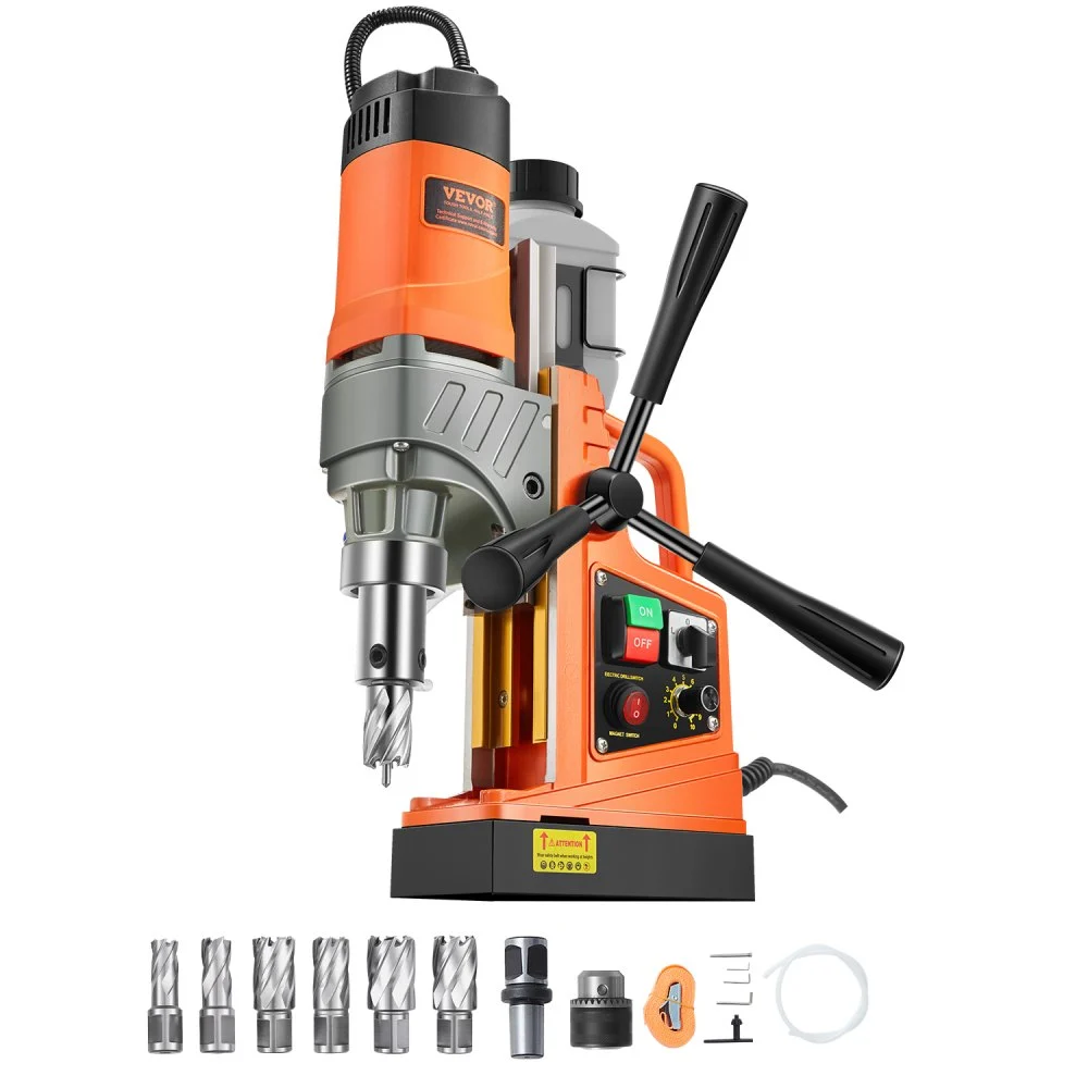Summer Sale
VEVOR Magnetic Drill, 1450W Motor 2 in Boring Diameter, 2878 lbf Portable Electric Mag Drill Press, with 6 Coring Bits, Variable Speed, Drilling Machine for Metal Surface, Home Improvement Industry
