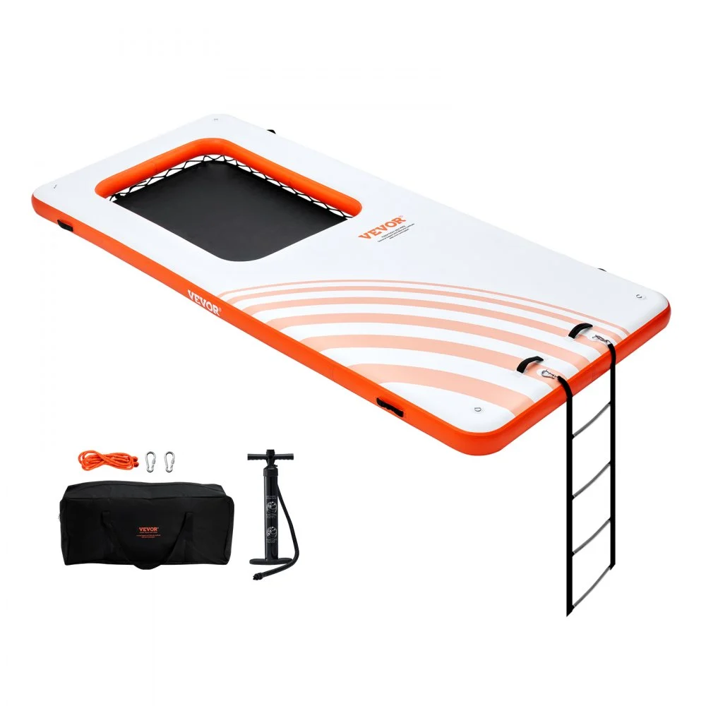 Summer Sale
VEVOR Inflatable Floating Dock, 15x6.5FT Inflatable Dock Platform with 4*6FT Trampoline Mesh Pool, Non-Slip Floating Platform Water Mat with Portable Bag & Detachable Ladder for Pool Beach Relaxation