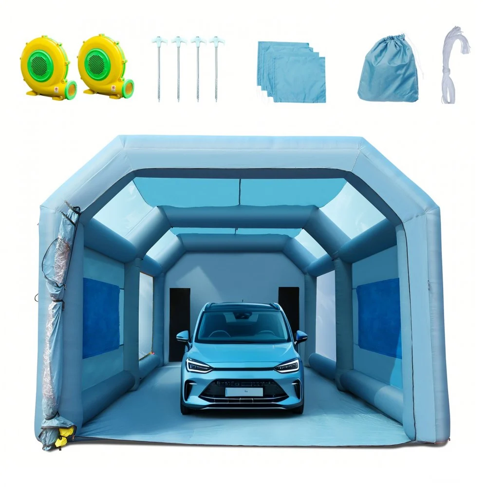 Summer Sale
VEVOR 23x13x8.5ft Inflatable Paint Booth, Inflatable Spray Booth, High Powerful 480W+750W Blowers Spray Booth Tent, Car Paint Tent Air Filter System for Car Parking Tent Workstation Motorcycle Garage