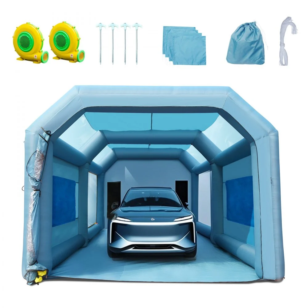 Summer Sale
VEVOR 26x15x11ft Inflatable Paint Booth, Inflatable Spray Booth, High Powerful 750W+950W Blowers Spray Booth Tent, Car Paint Tent Air Filter System for Car Parking Tent Workstation Motorcycle Garage