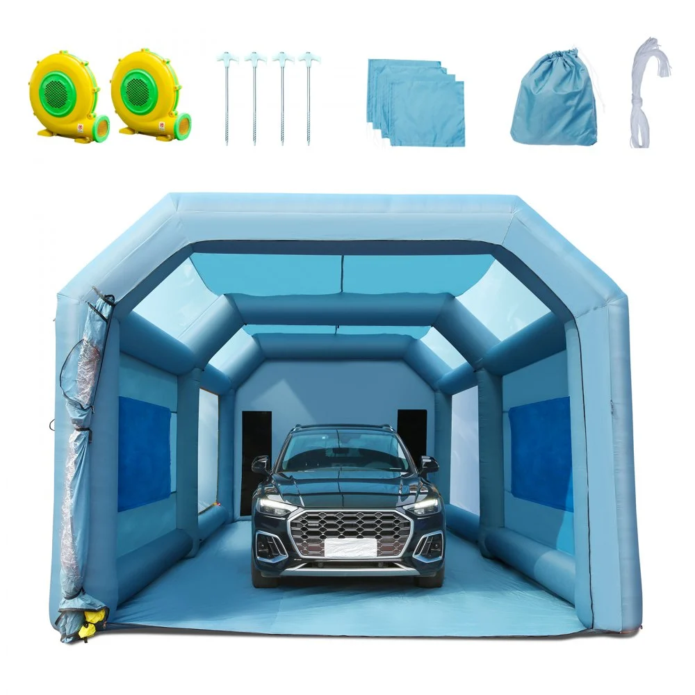 Summer Sale
VEVOR 28x16x11ft Inflatable Paint Booth, Inflatable Spray Booth, High Powerful 750W+950W Blowers Spray Booth Tent, Car Paint Tent Air Filter System for Car Parking Tent Workstation Motorcycle Garage