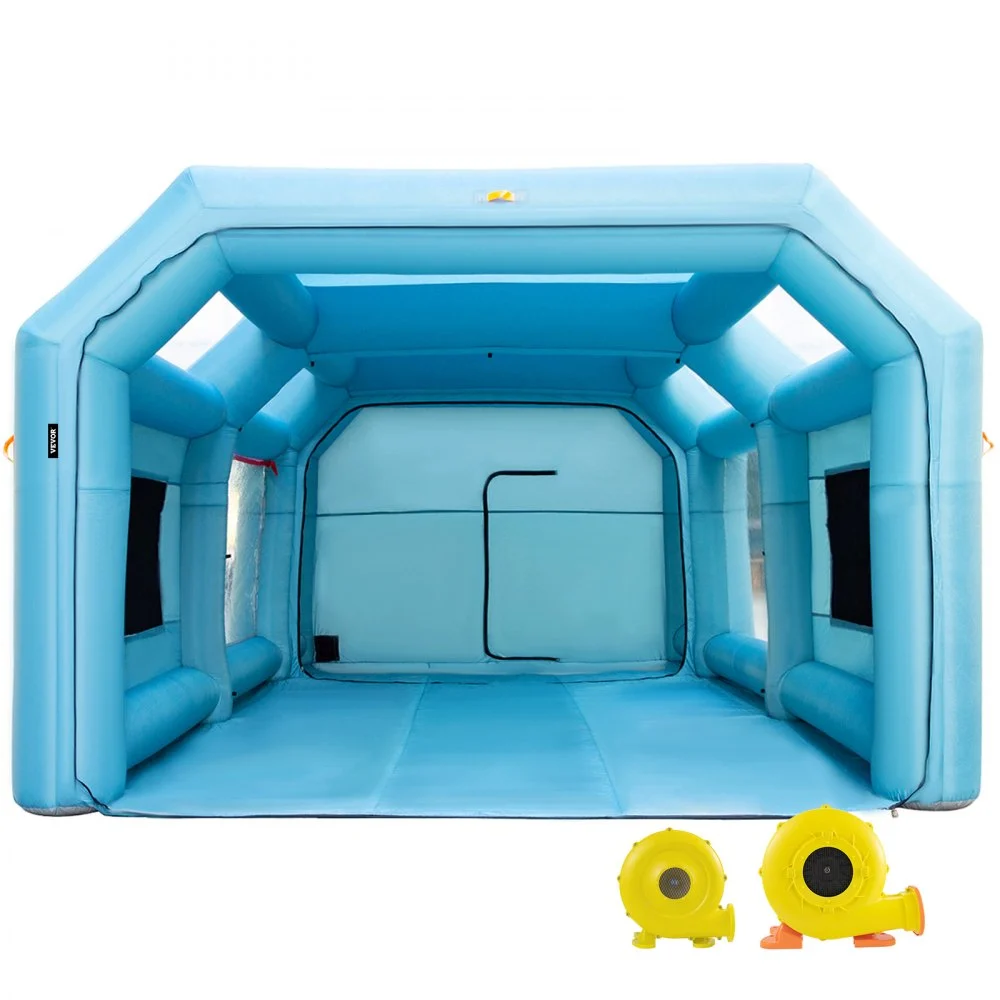 VEVOR Portable Inflatable Paint Booth, 23x13x8ft Inflatable Spray Booth, Car Paint Tent with Air Filter System & 2 Blowers, Upgraded Blow Up Spray Booth Tent, Auto Paint Workstation, Motorcycle Garage