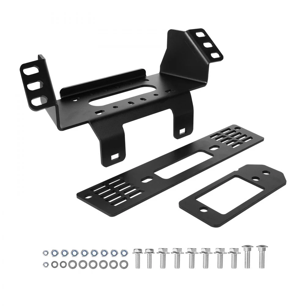 VEVOR Winch Mount, Winch Capacity of 907-1633 kg, Trailer Hitch Winch Mount for Select Polaris Ranger Models (2010-2021), 3 Mounting Hole Design, Powder Coated Steel, Fit for Muddy Road Rescue