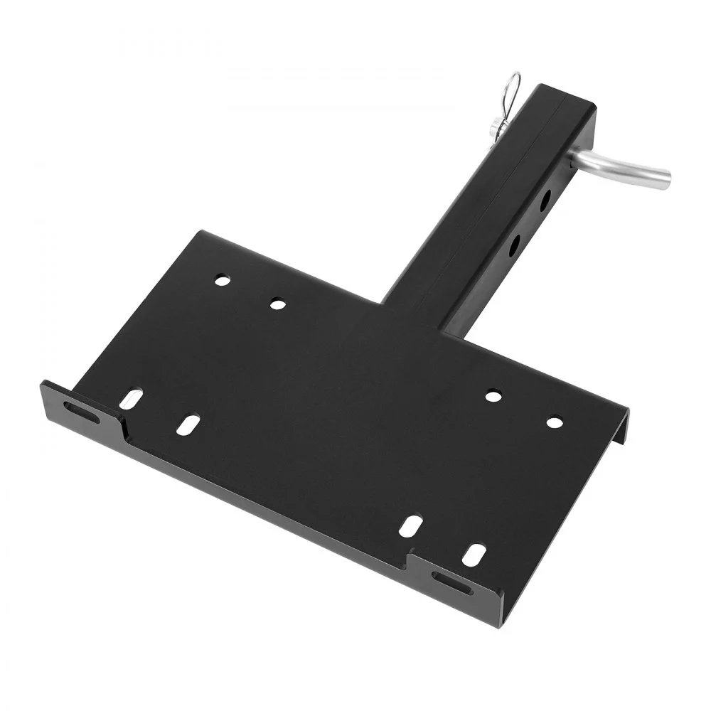 VEVOR Winch Mount, 15000 lbs / 6803 kg Load Capacity, Trailer Hitch Winch Mount with 50.8 mm Receiver, 2 Mounting Hole Design, Powder Coated Steel, Suitable for ATV UTV Pickup Truck, Black