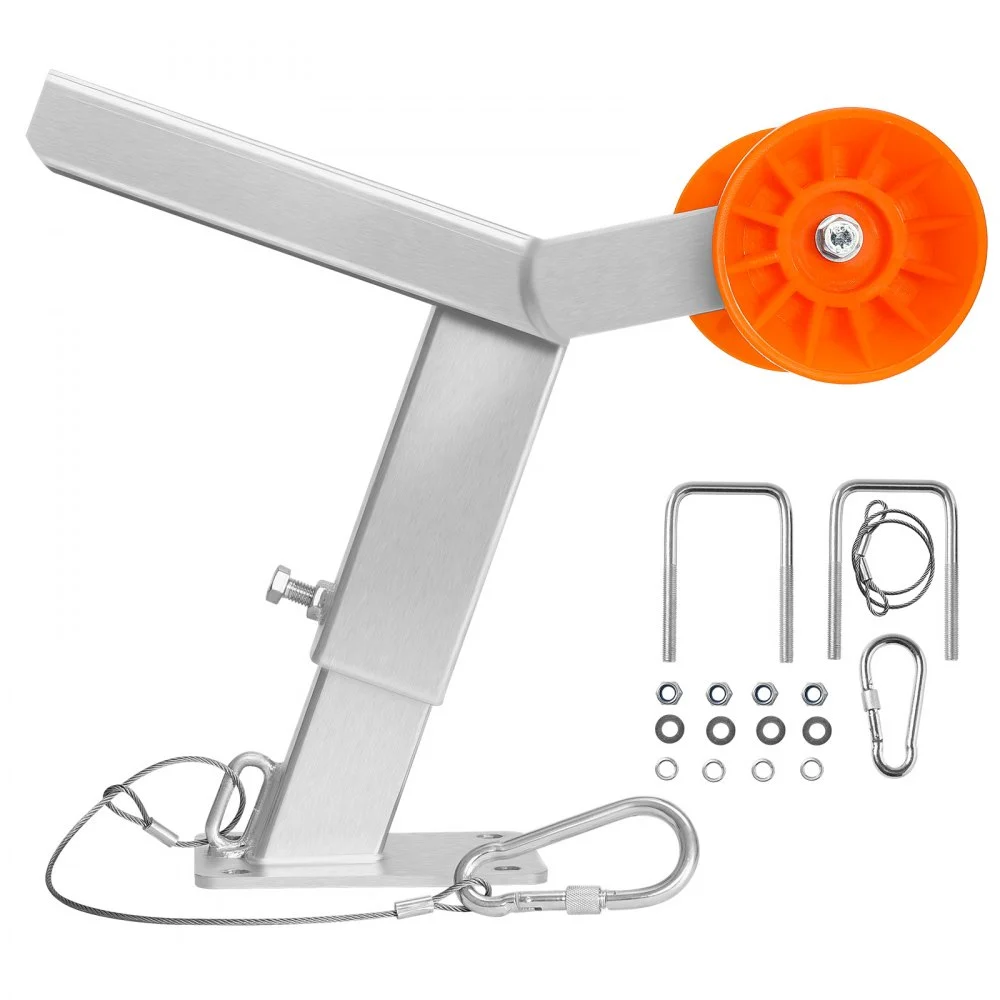 VEVOR Boat Trailer Winch Stand with Roller, Adjustable Height 14.3-21.6 Inches, Boat Winch Mount with U-Bolts for 2-3 Inches W x 3-4 Inches H Trailer Tongue, Fit for Jet Ski, Sailboat, Speedboat