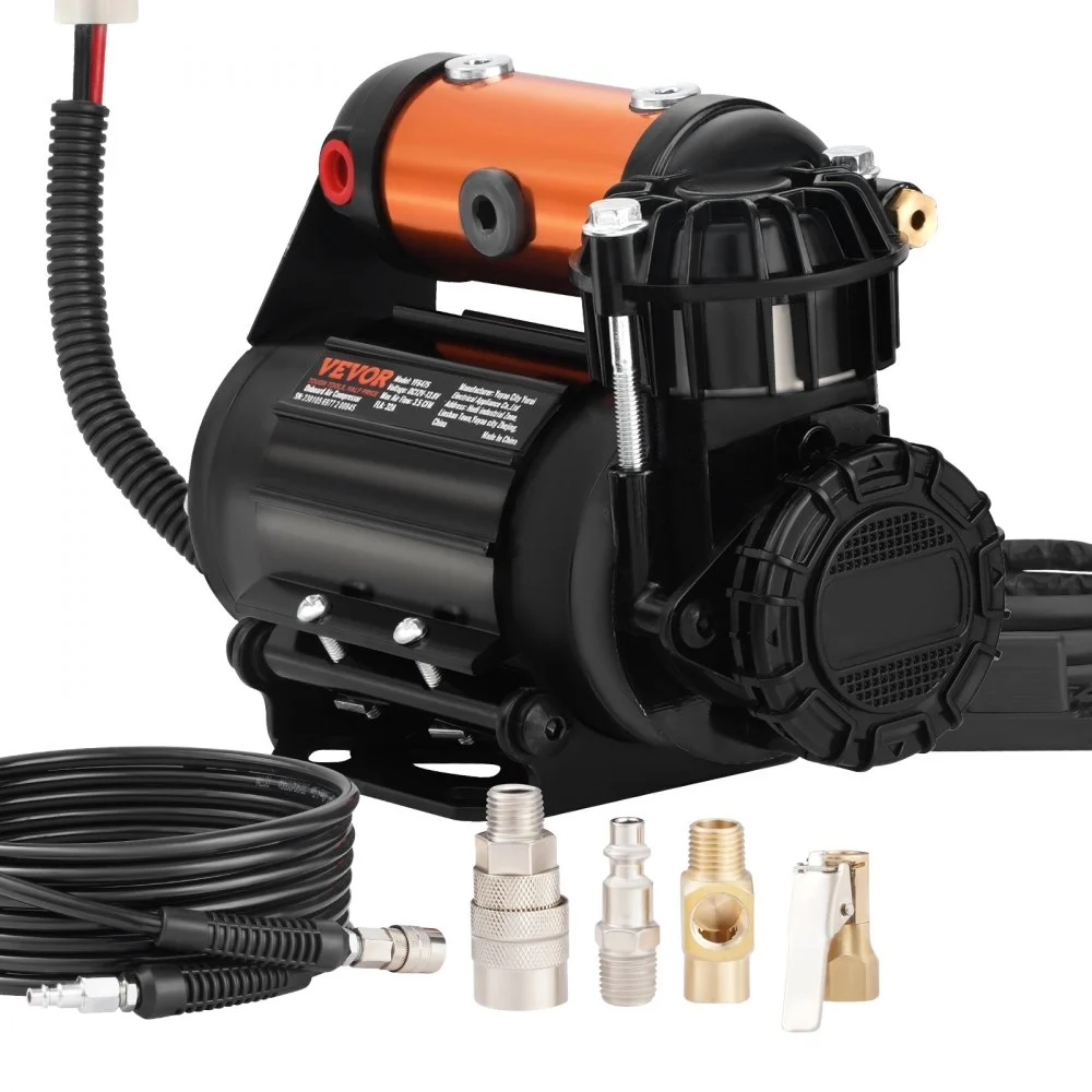 VEVOR Onboard Air Compressor Kit, 150PSI Offroad Air Compressor, Portable Tire Inflator Heavy Duty 3.5CFM Air Pump for Jeep SUV 4x4 Vehicle, Compatibility with Air tools, Air horns, Lockers