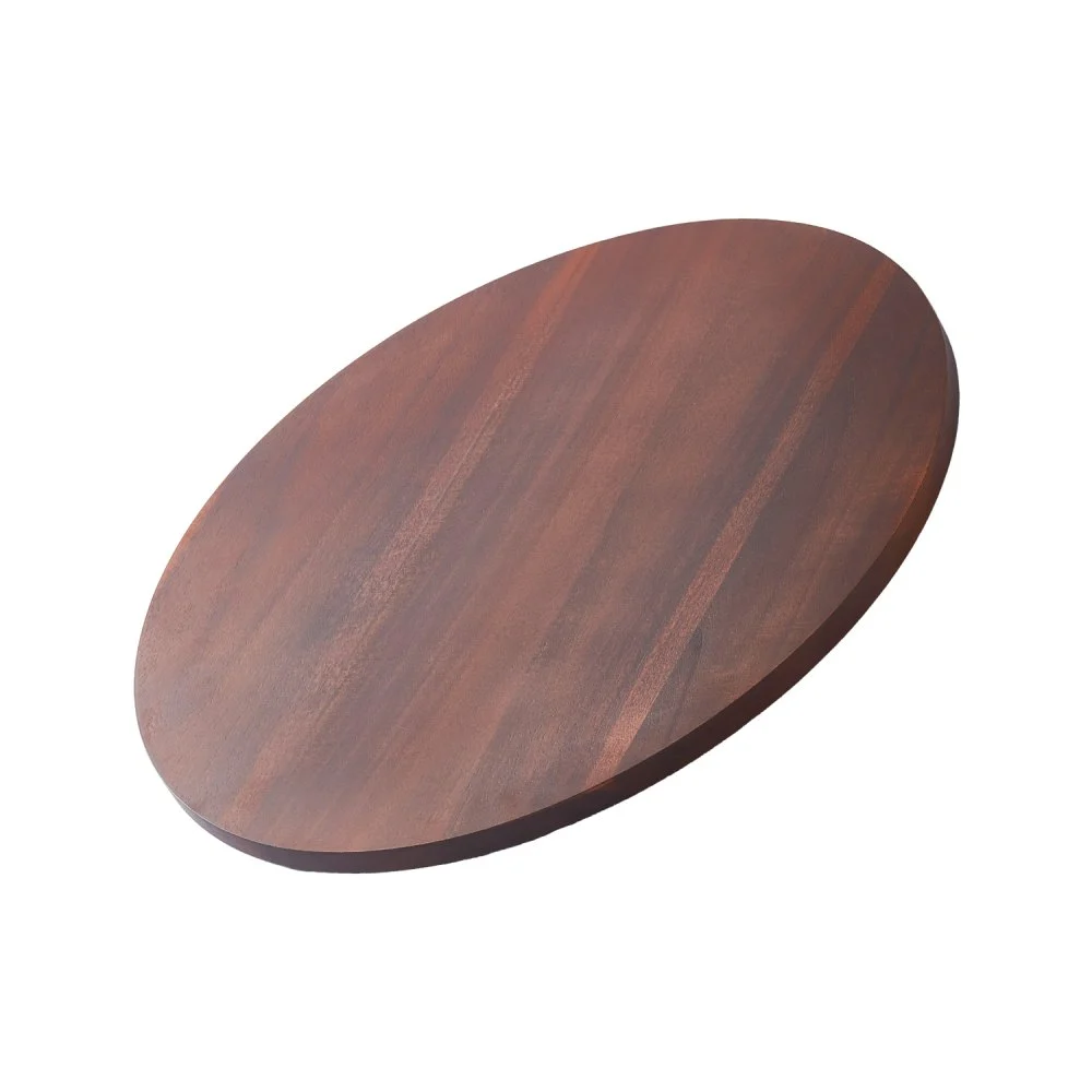 VEVOR 24 in Wood Lazy Susan Turntable, 360° Rotation Round Clear Tabletop Rotating Tray, Acacia Wood Dining Table Centerpiece, Smooth and Silent Spin, for Family Gatherings, Banquets and Weddings