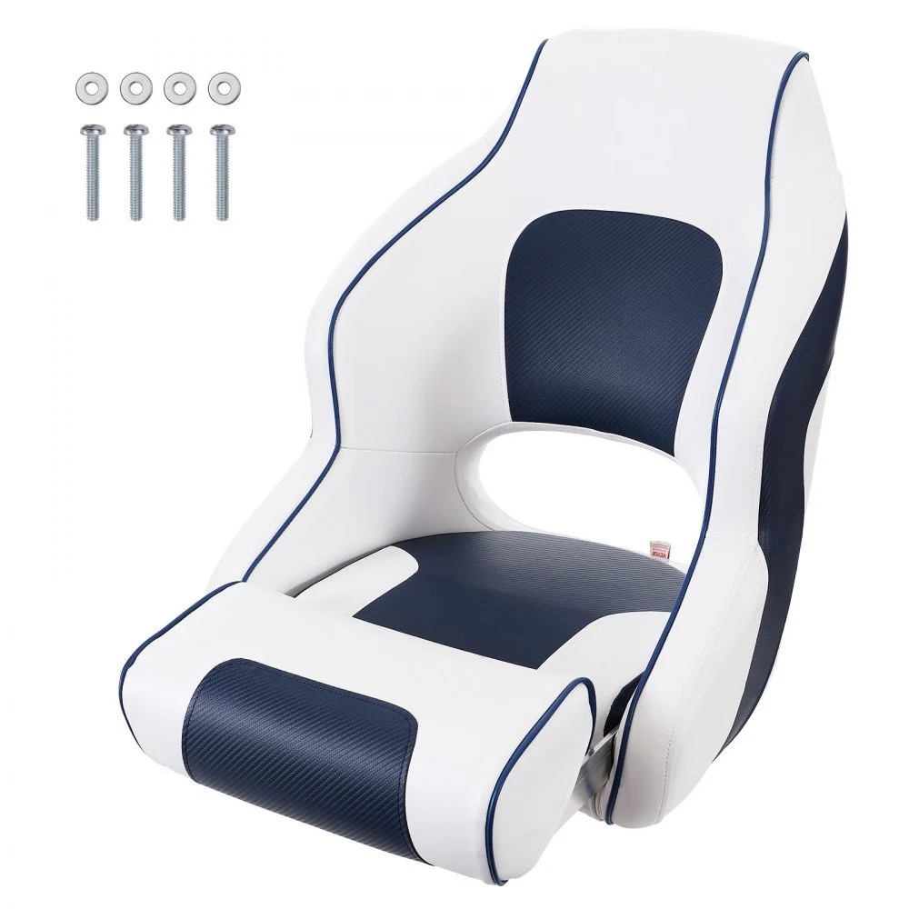 Summer Sale
VEVOR Captain Bucket Seat Boat Seat, Flip Up Boat Seat, with Thickened Sponge Padding, Flip-up Bolster Boat Captain Chair for Fishing Boat, Sightseeing Boat, Speedboat, Canoe, 1-Piece