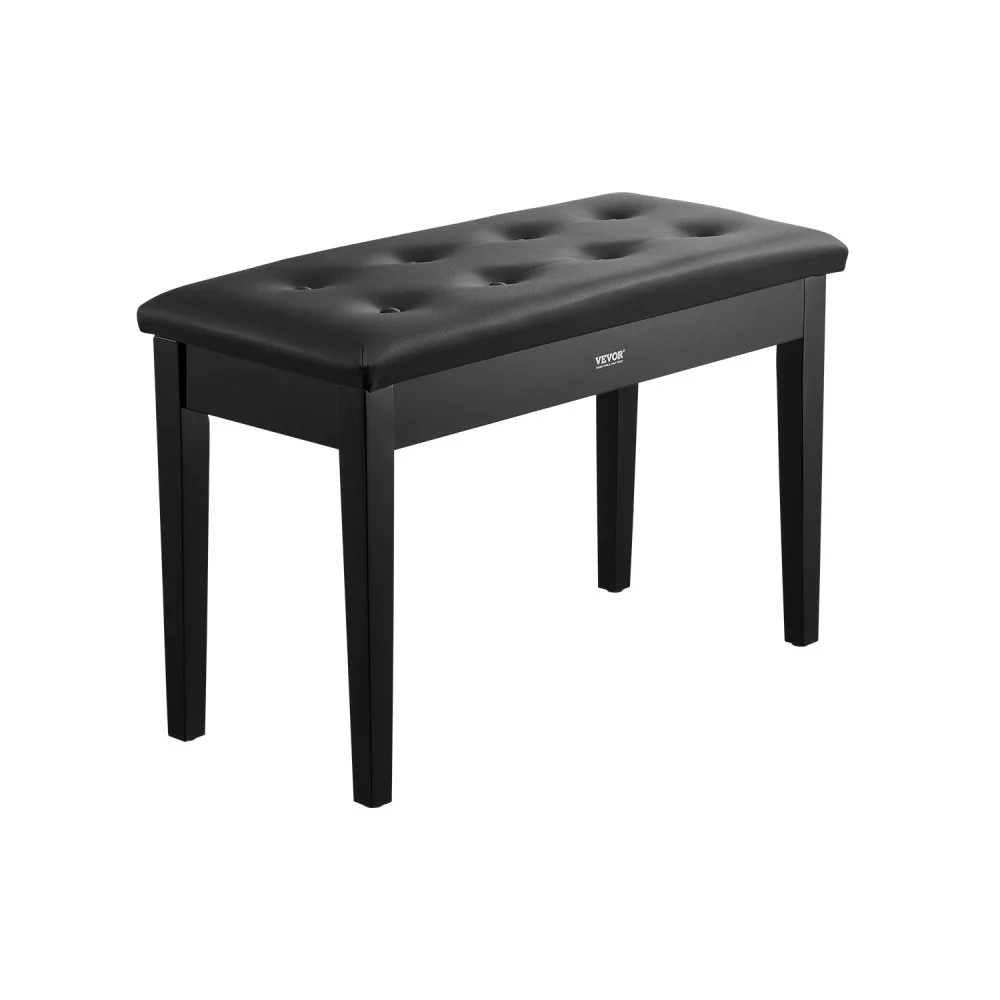 VEVOR Piano Bench, 29.5" x 14" x 19", Duet Keyboard Piano Chair with High-Density Padded Cushion, Storage Compartment for Music Books, Wooden Piano Bookcase Stool Seat, for Vanity and Living Room