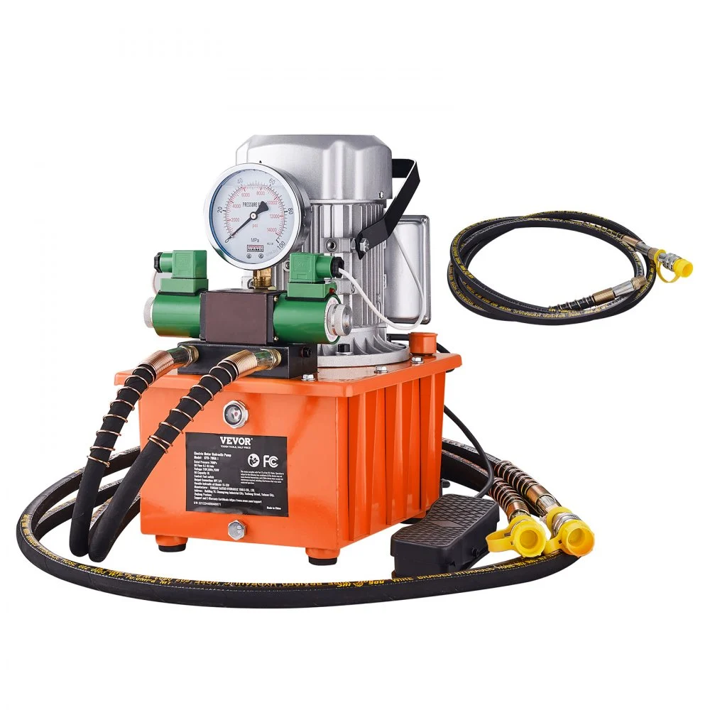 Summer Sale
VEVOR Electric Hydraulic Pump, 10000 PSI 750W 110V 488 in³/8L Capacity, Double Acting Solenoid Valve, Electric Driven Hydraulic Pump Power Pack Unit with Pedal Switch for Punching/Bending/Jack Machine