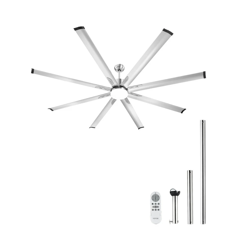 Summer Sale
VEVOR 84 In Ceiling Fan with Light, 6-Speed Remote Control, Dimmable 3-Color Temperature, Reversible DC Motor, Low Profile Flush Mount Fan for Bedroom, Living Room, Indoor/Outdoor Use, Brushed Nickel