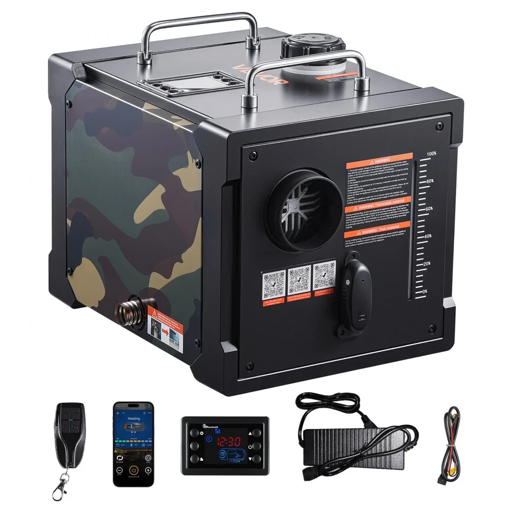 VEVOR Diesel Heater, 8KW, DC 12V/24V, All in One Portable Diesel Air Heater with Bluetooth APP Control, Remote Control and LCD Screen, 1.9 Gal Fuel Tank for Trucks, Vans, RVs, Campers, and Garages