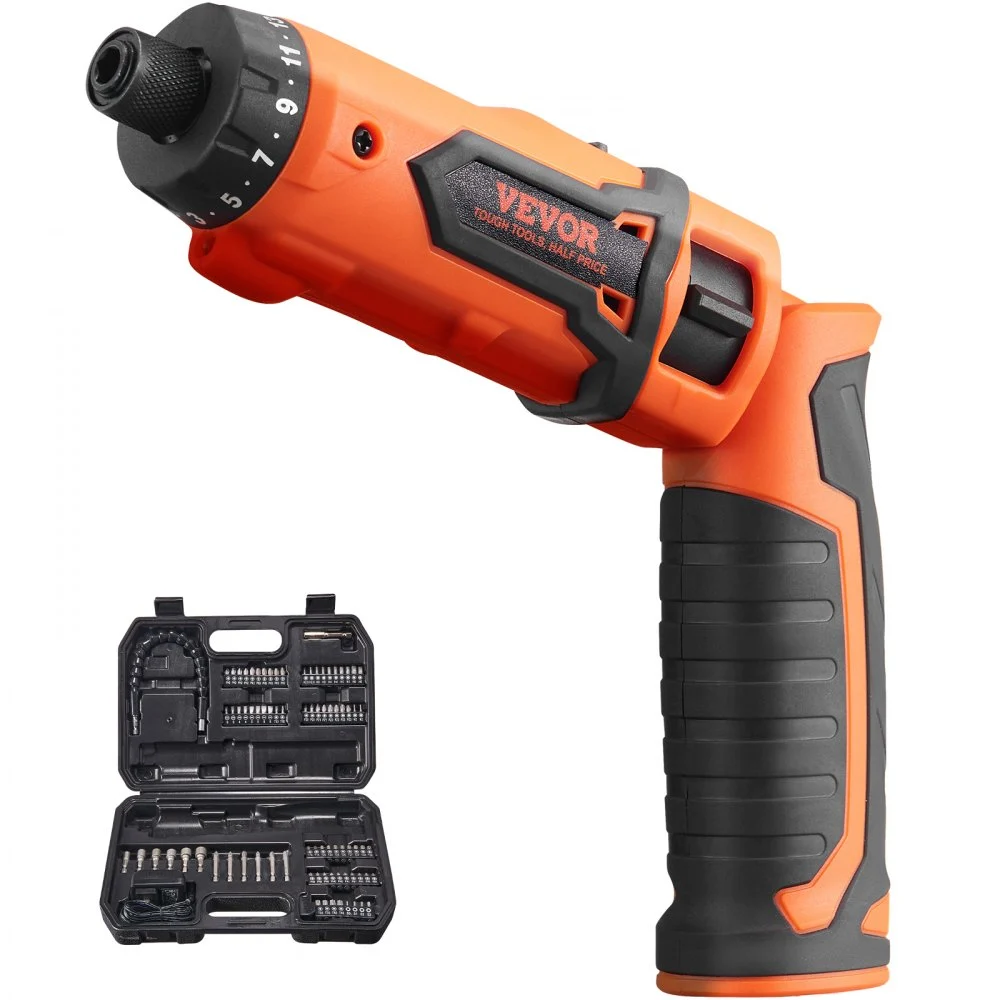 VEVOR Cordless Screwdriver, 8V 7Nm Electric Screwdriver Rechargeable Set with 82 Accessory Kit and Charging Cable, Nut Drivers Magnetic Bit Holder Tool Kit Home Repair, LED Light Dual Position Handle