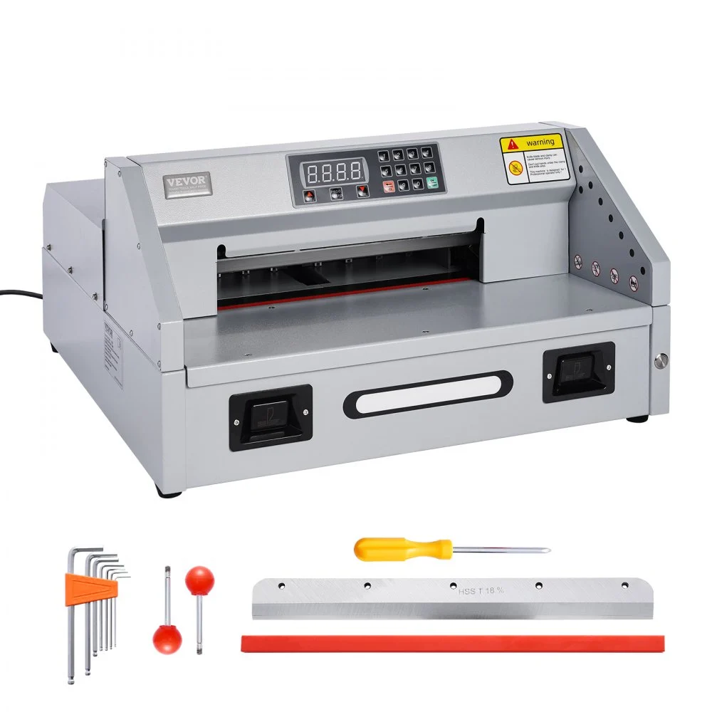 Summer Sale
VEVOR Electric Paper Cutter, 300W Heavy Duty Paper Cutter Machine 11.8 in / 330 mm Cutting Width, 1.5 in / 38 mm Cutting Thickness, Electric Guillotine Trimmer with Casters & Infrared Function