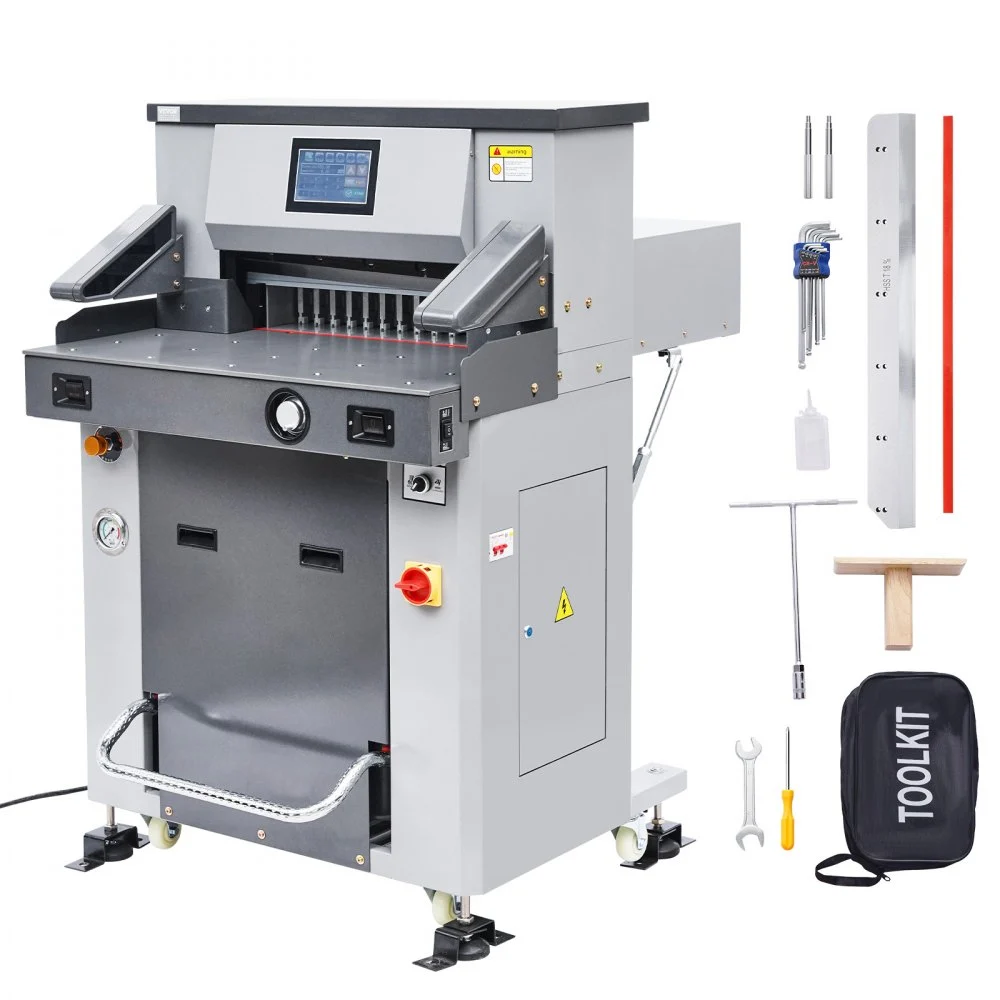 Summer Sale
VEVOR Electric Hydraulic Paper Cutter, 2500W Heavy Duty Paper Cutter Machine 20.2 in/515 mm Cutting Width, 3.1 in/80 mm Cutting Thickness, Electric Guillotine Trimmer with Casters & Infrared Function