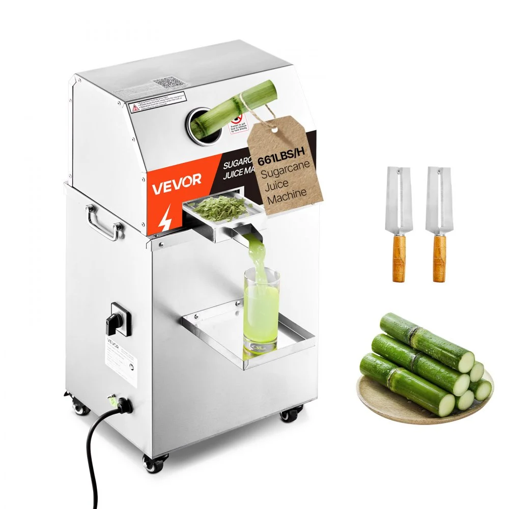 Summer Sale
VEVOR Commercial Sugar Cane Juicer, 800W Electric Sugarcane Juicer Machine with 661LBS/H High Output, 3 Stainless Steel Rollers, Sugar Cane Press Juice Extractor Squeezer on Wheels for Home/Commercial