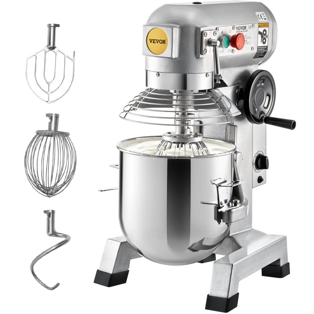 Summer Sale
VEVOR Commercial Food Mixer, 20Qt Commercial Mixer with Timing Function, 750W Stainless Steel Bowl Heavy Duty Electric Food Mixer Commercial with 3 Speeds Adjustable 108/199/382 RPM, Dough Hook Whisk
