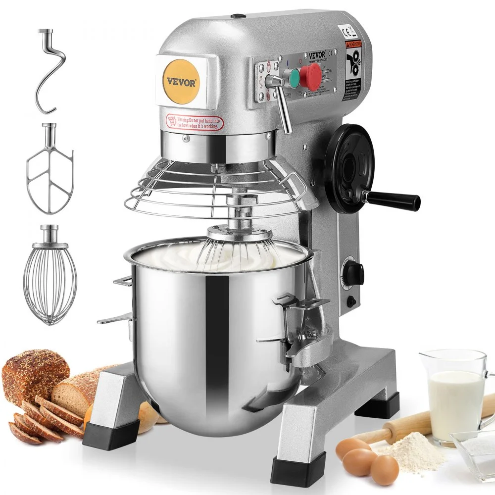 Summer Sale
VEVOR Commercial Food Mixer, 30Qt Commercial Mixer with Timing Function, 1100W Stainless Steel Bowl Heavy Duty Electric Food Mixer Commercial with 3 Speeds Adjustable 108/199/382 RPM, Dough Hook Whisk