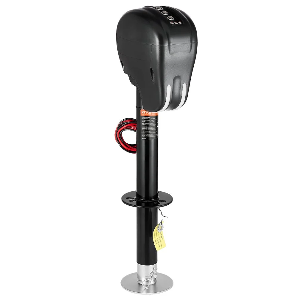 VEVOR Electric Trailer Jack, 3500 lbs, Heavy Duty RV Electric Power Tongue Jack with 2 Way Connector, Memory Function, Crank Handle & Weatherproof Jack Cover, 9.5"-26.3" Lift, for Trailers & Campers
