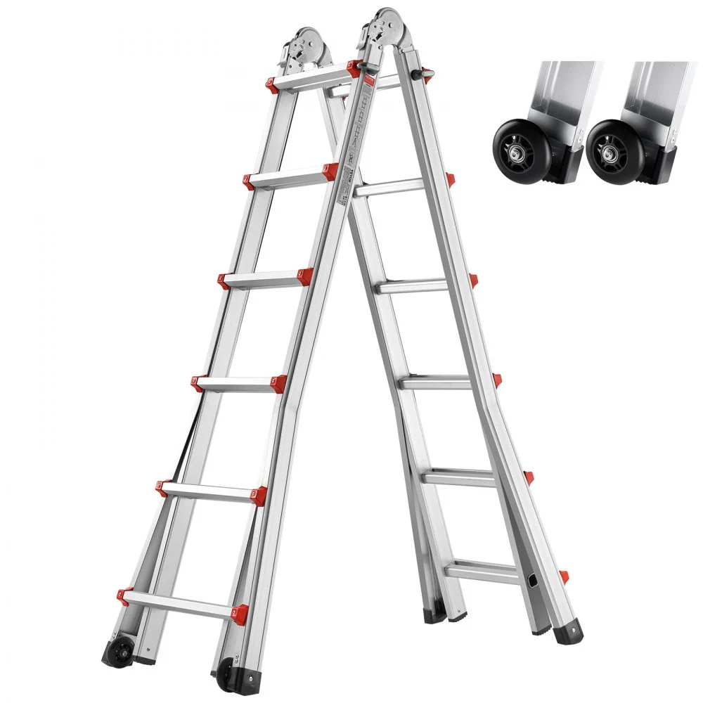 Summer Sale

        
               VEVOR Telescoping Ladder A Frame, 20.5 FT Compact Aluminum Extension Ladder, Multi-Function Portable Collapsible RV Ladder, Telescopic Ladder for Homework Stairs Indoor Outdoor Roof, 330lb Load