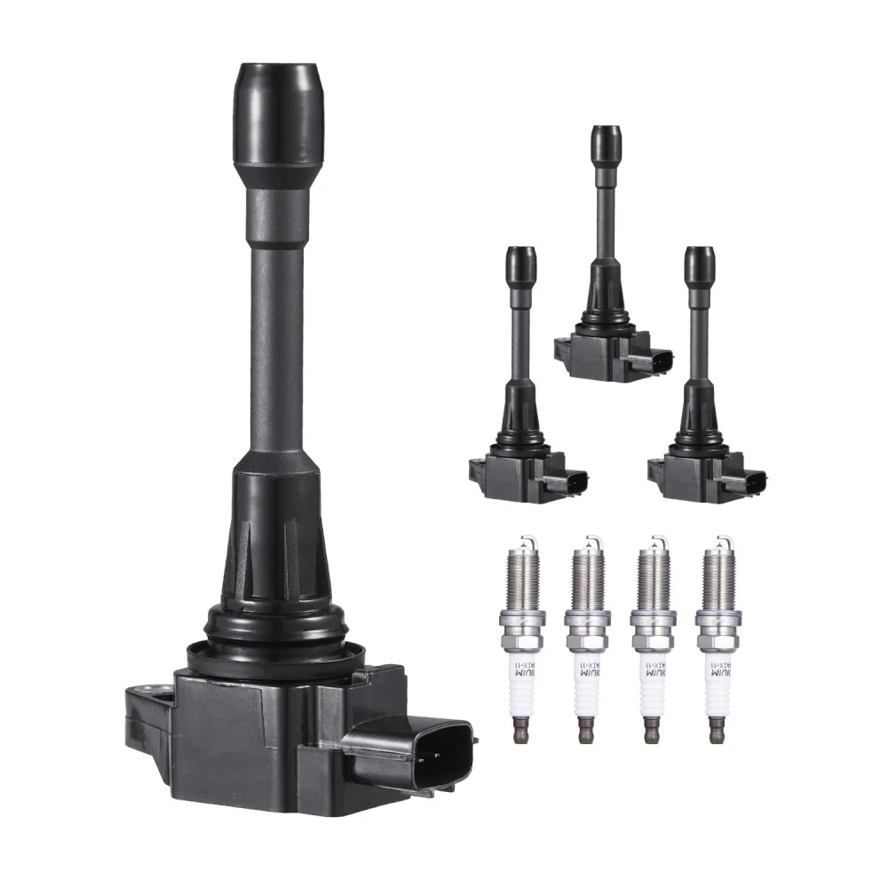 Clearance
VEVOR Ignition Coil Pack and Spark Plugs, Set of 4, Compatible with Nissan Altima Versa Sentra Cube Rogue NV200 2.5L 2.0L 1.8L 1.6L L4, Replacement for 22448ED000 22448JA00A 22448JA00C 22448-JA00A
