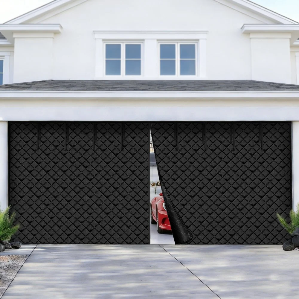 VEVOR Garage Door Screen for Winter, 18x7FT, Garage Door Insulation Kit, Magnetic Thermal Insulated Door Curtain with 300D Oxford Fabric Heavy Duty Weighted Bottom, Easy Assembly for Garage Door
