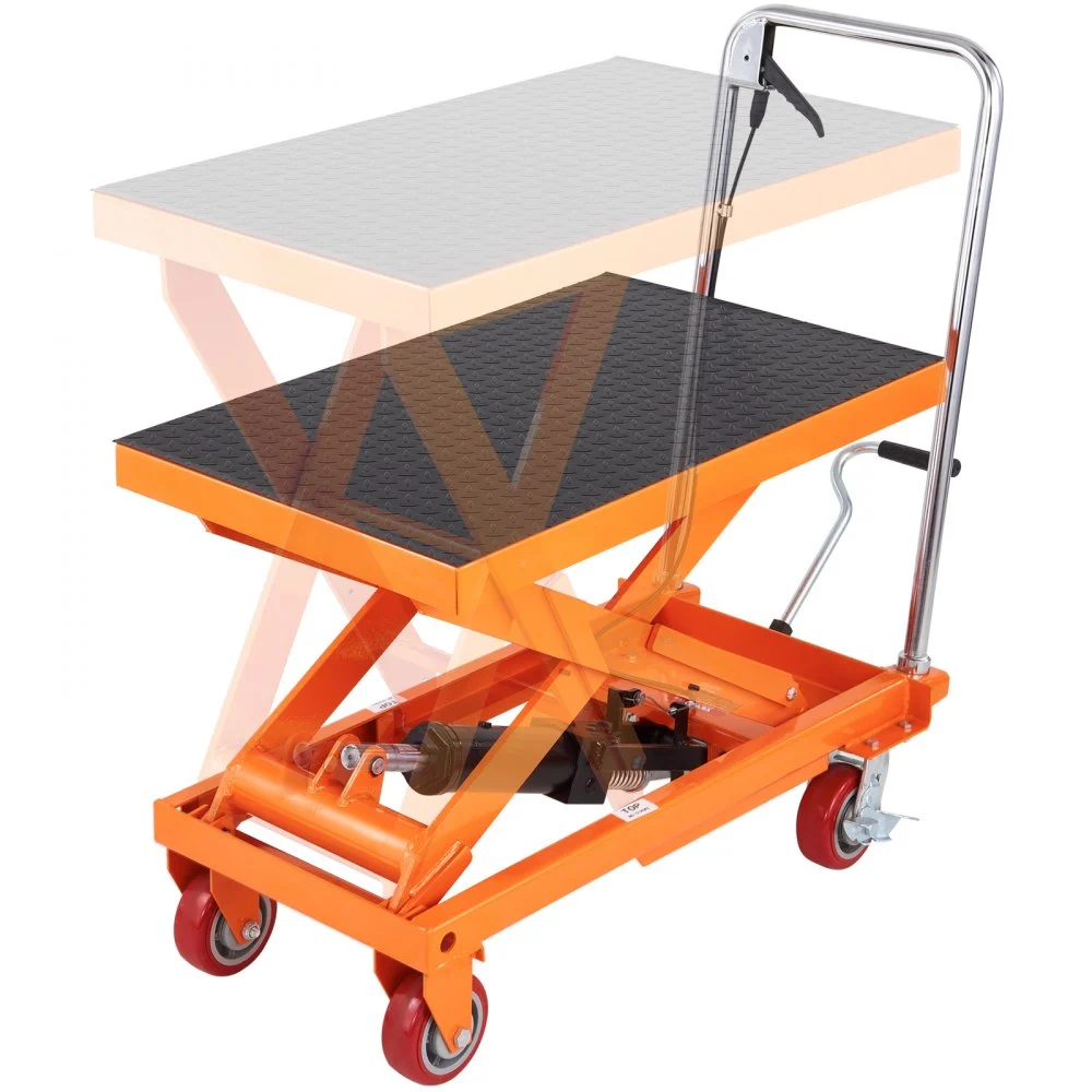 Summer Sale
VEVOR Hydraulic Lift Table Cart, 1100lbs Capacity 35.4" Lifting Height, Manual Single Scissor Lift Table with 4 Wheels and Non-slip Pad, Hydraulic Scissor Cart for Material Handling and Transportation