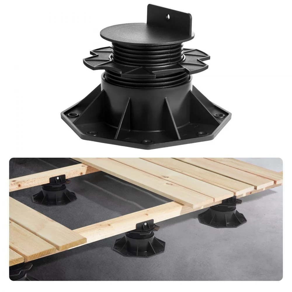 VEVOR Deck Blocks 12 PCS, 2000lbs / 907.18kg Load Capacity Deck Support Plastic Pedestal Paver, Raising 2.36 - 5.31 inch / 60 - 135 mm, Height Adjustable Shed Foundation Base for Wood Concrete Metal