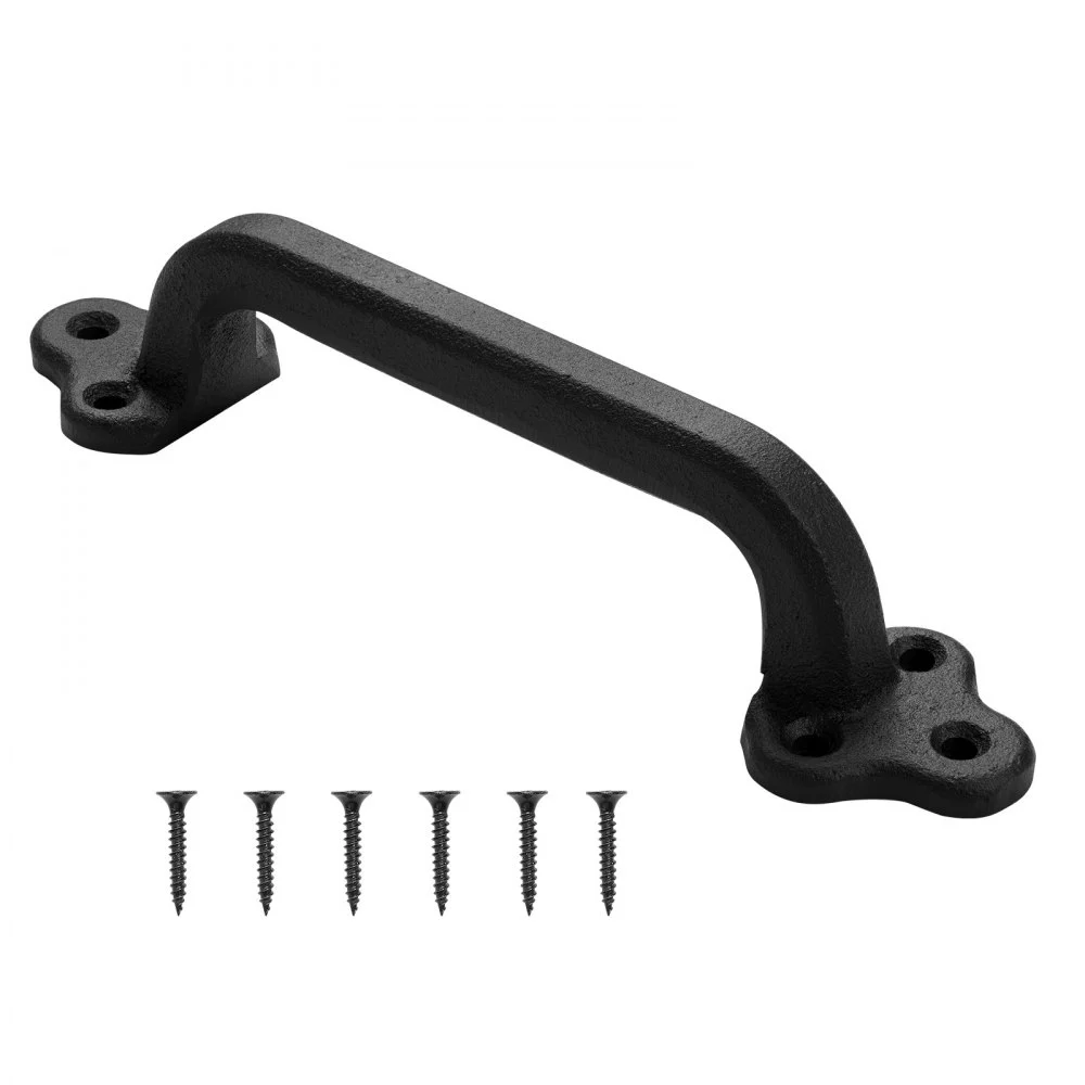 VEVOR Barn Door Handle, 9 in Rustic Fence Gate Handle, Rust-Resistant Coating, Heavy Duty Carbon Steel Outdoor Gate Handles, Easy to Install, Metal Sliding Door Pulls for Garage Shed Closet Pantry