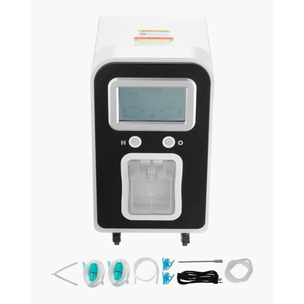 VEVOR Hydrogen Inhalation Machine, 99.99% High Purity Hydrogen Inhaler, HO-Separated 1800ml/min Dual Port Hydrogen Oxygen Inhaler, Hydrogen-Rich Water Generator with Wheels for Home Travel