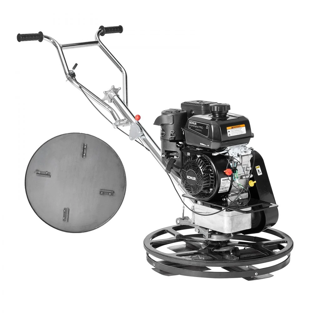 VEVOR Power Trowel, 24” Walk-Behind Cement Trowel with Float Pan, 6HP Gas-Powered Smooth Concrete Surface Finisher, Heavy Duty Commercial Screed Concrete Cement with Finishing Blade, Orange