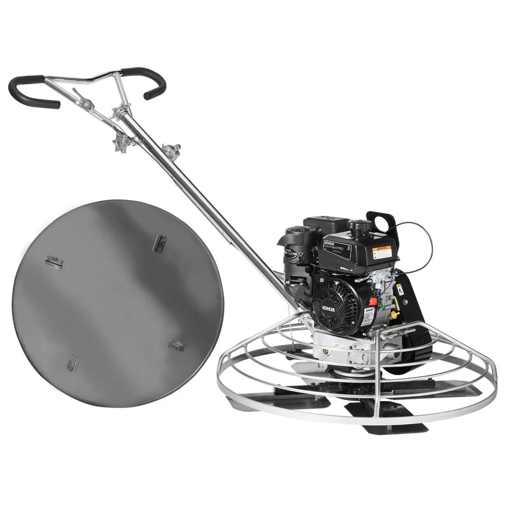 VEVOR Power Trowel, 38” Walk-Behind Cement Trowel with Float Pan, 6HP Gas-Powered Smooth Concrete Surface Finisher, Heavy Duty Commercial Screed Concrete Cement with Finishing Blade, Orange