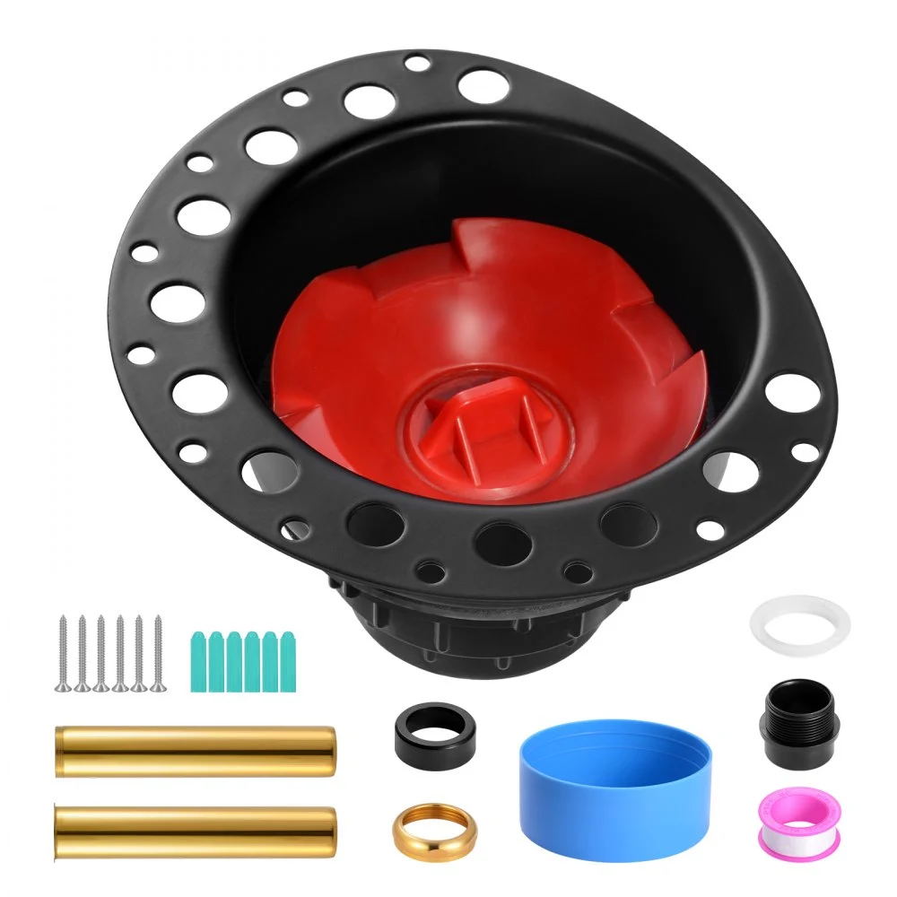 VEVOR ABS Freestanding Tub Drain Kit, 2 Brass Tail Pipes, Bathtub Drain Rough-in Kit, with ABS Adapter of Tailpiece, Compatible with Freestanding Bathtubs, Floor Mounted Bathtubs and Island Bathtubs