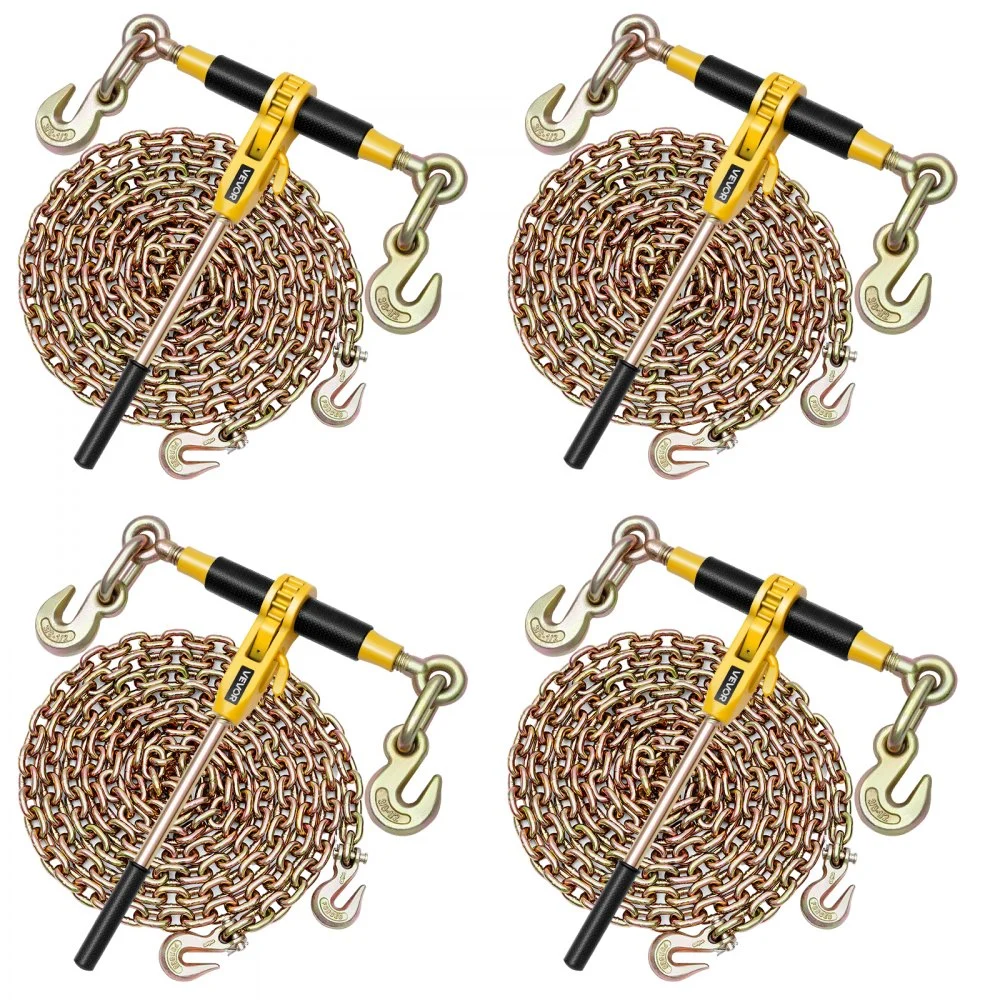 Summer Sale
VEVOR Ratchet Chain Binder, 3/8 in x 20 ft G80 Chains, 9200 lbs Working Load of Ratchet Load Binder, Chains and Binders Set, Tie Down Hauling Chain Binders for Hauling, Towing, Logging, Lifting