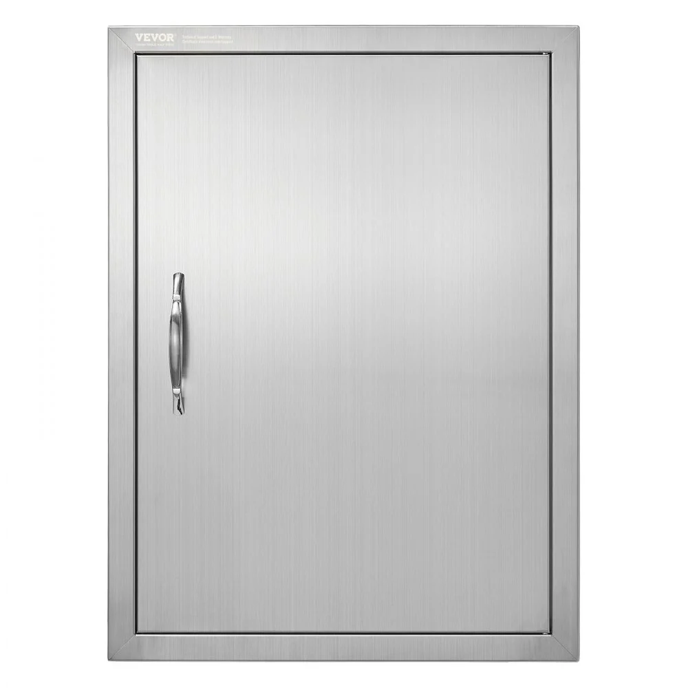 VEVOR BBQ Access Door, 20W x 27H Inch Single Outdoor Kitchen Door, Stainless Steel Flush Mount Door, Wall Vertical Door with Handle, for BBQ Island, Grilling Station, Outside Cabinet